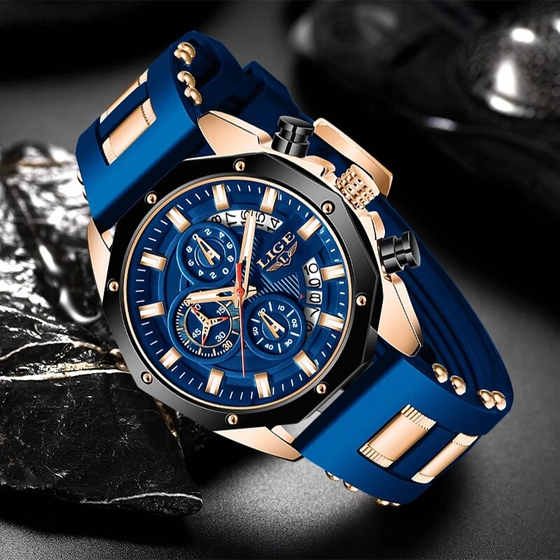 LIGE Fashion Men Watches Top B - Luxury Watch Magazine ulasan dan harga