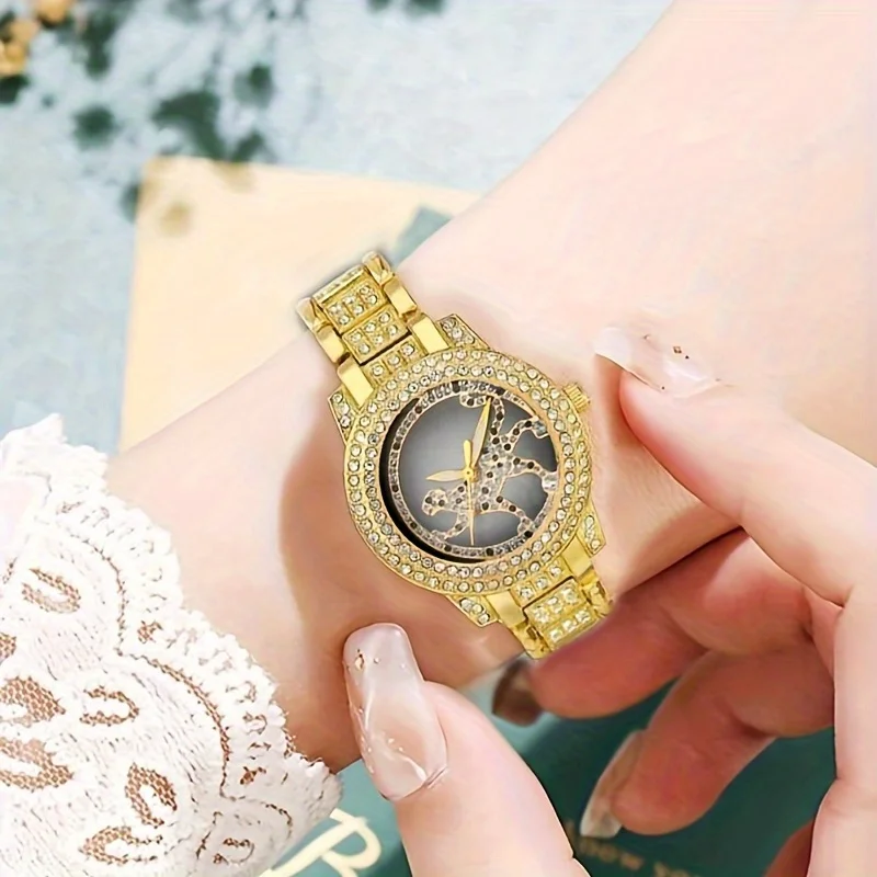 5pcs/set Women's Watch Cheetah - Luxury Watch Gift For Her ulasan dan harga
