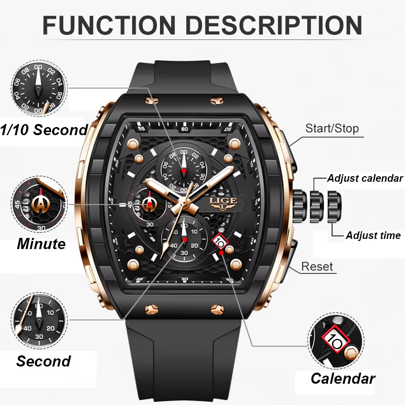LIGE Top Brand Luxury Men Watc - Luxury Watch Magazine ulasan dan harga