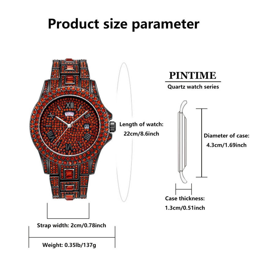 Luxury Hip Hop Stainless Steel - Luxury Watch Iceberg ulasan dan harga