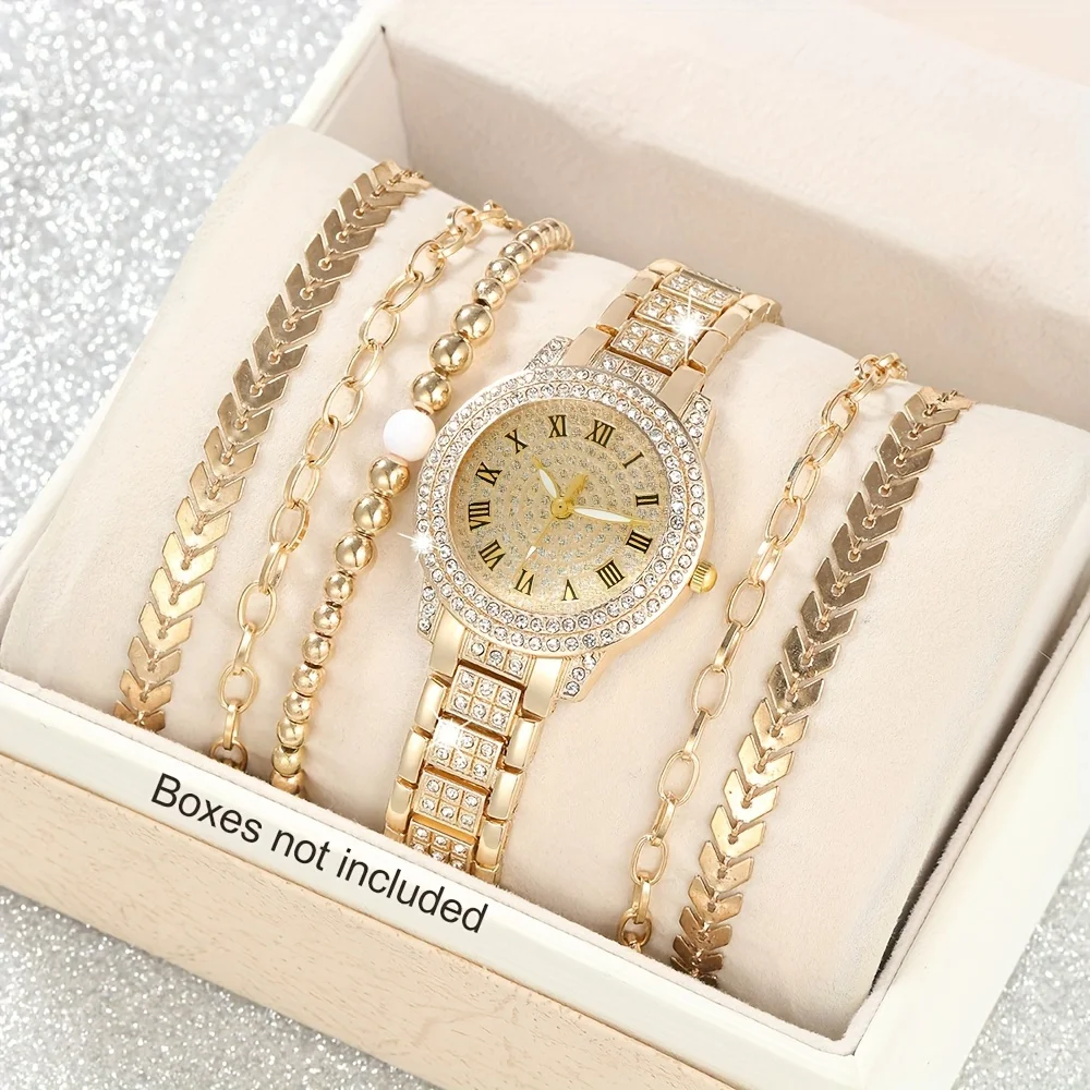 6pcs/set Women's Luxury Rhines - Luxury Watch Gift For Her ulasan dan harga