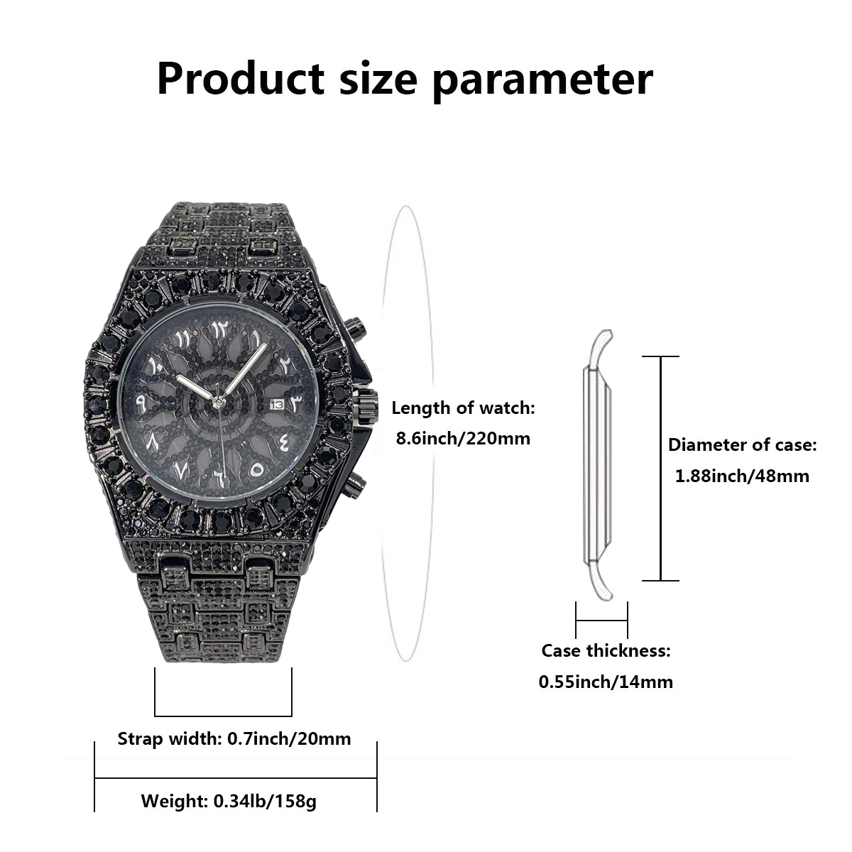 UNIGUET Cool Black Diamond Wat - Luxury Watch Iceberg ulasan dan harga